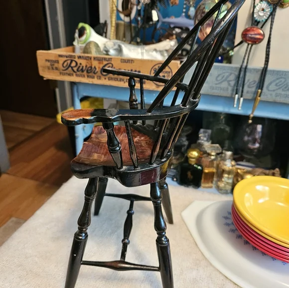 Rustic Antique Design Wooden Doll Chair - Picture 3 of 5